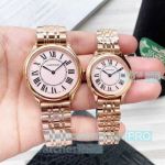 Copy Ronde Must De Cartier Couple Watch Rose Gold